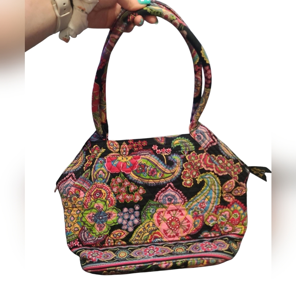 VERA BRADLEY Zipper Top Tote Bag